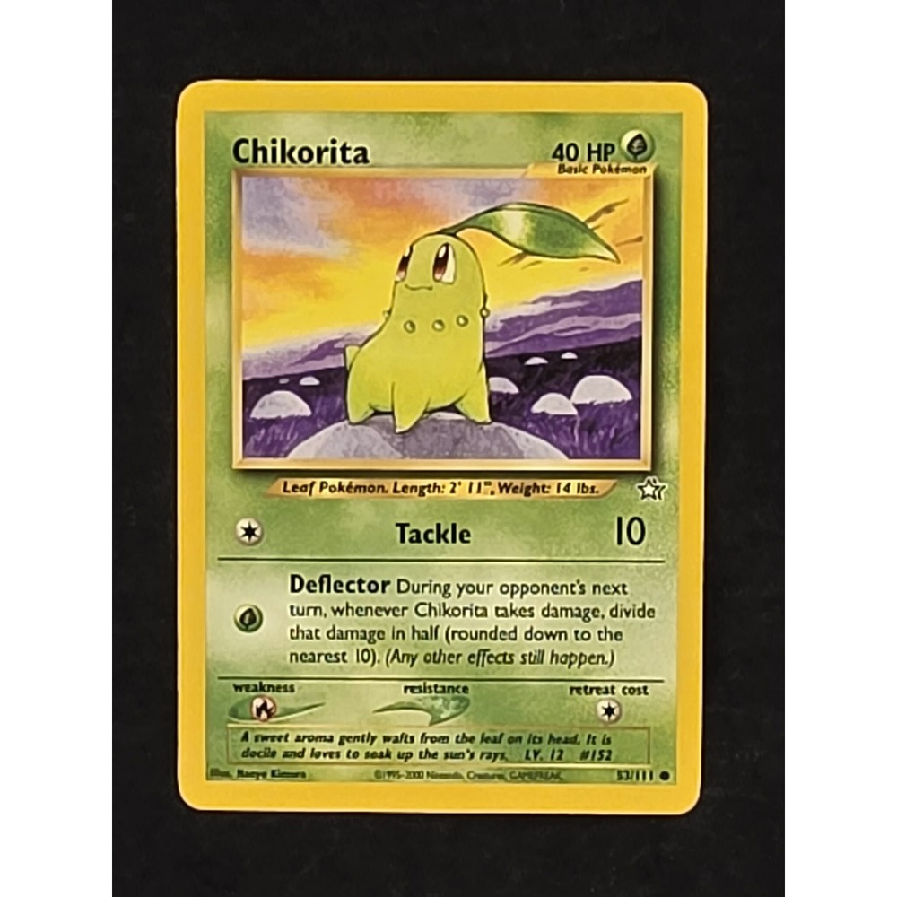 Pokemon Chikorita Card 53/111 Base Set Neo Genesis Vintage TCG